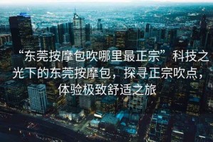 “東莞按摩包吹哪里最正宗”科技之光下的東莞按摩包，探尋正宗吹點(diǎn)，體驗極致舒適之旅