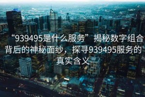 “939495是什么服務(wù)”揭秘數字組合背后的神秘面紗，探尋939495服務(wù)的真實(shí)含義