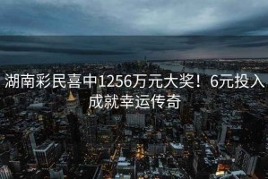湖南彩民喜中1256萬(wàn)元大獎！6元投入成就幸運傳奇