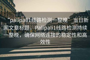 “palipali1線(xiàn)路檢測一整晚”當日新聞文章標題，Palipali1線(xiàn)路檢測持續一整晚，確保網(wǎng)絡(luò )連接的穩定性和高效性