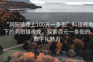 “洞陽(yáng)鎮晚上100元一條街”科技視角下的洞陽(yáng)鎮夜晚，探索百元一條街的數字化魅力