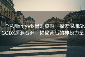 “深圳sngodx黑洞資源”探索深圳SNGODX黑洞資源，揭秘背后的神秘力量