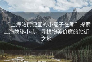 “上海站街便宜的小巷子在哪”探索上海隱秘小巷，尋找物美價(jià)廉的站街之地