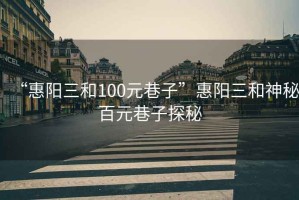 “惠陽(yáng)三和100元巷子”惠陽(yáng)三和神秘百元巷子探秘