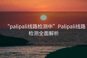 “palipali線(xiàn)路檢測中”P(pán)alipali線(xiàn)路檢測全面解析