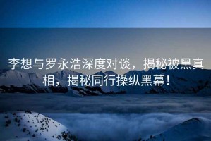 李想與羅永浩深度對談，揭秘被黑真相，揭秘同行操縱黑幕！