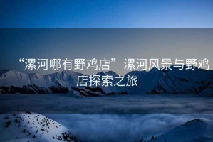 “漯河哪有野雞店”漯河風(fēng)景與野雞店探索之旅