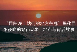 “昆陽(yáng)晚上站街的地方在哪”揭秘昆陽(yáng)夜晚的站街現象—地點(diǎn)與背后故事