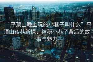 “平頂山晚上玩的小巷子叫什么”平頂山夜巷新探，神秘小巷子背后的故事與魅力