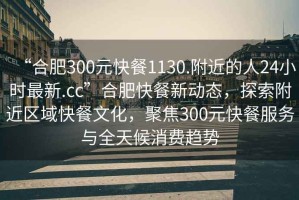 “合肥300元快餐1130.附近的人24小時(shí)最新.cc”合肥快餐新動(dòng)態(tài)，探索附近區域快餐文化，聚焦300元快餐服務(wù)與全天候消費趨勢