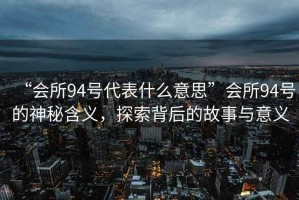 “會(huì )所94號代表什么意思”會(huì )所94號的神秘含義，探索背后的故事與意義