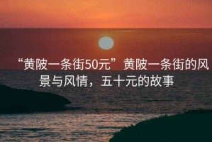 “黃陂一條街50元”黃陂一條街的風(fēng)景與風(fēng)情，五十元的故事