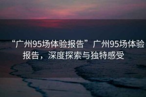 “廣州95場(chǎng)體驗報告”廣州95場(chǎng)體驗報告，深度探索與獨特感受