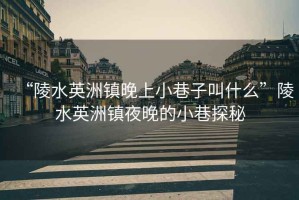 “陵水英洲鎮晚上小巷子叫什么”陵水英洲鎮夜晚的小巷探秘