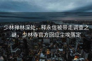 少林禪林深處，釋永信被帶走調查之謎，少林寺官方回應塵埃落定
