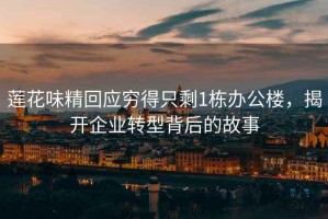蓮花味精回應窮得只剩1棟辦公樓，揭開(kāi)企業(yè)轉型背后的故事