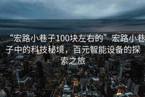 “宏路小巷子100塊左右的”宏路小巷子中的科技秘境，百元智能設備的探索之旅