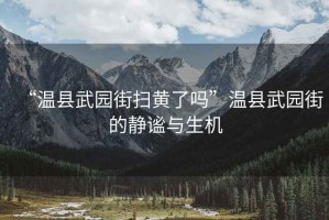 “溫縣武園街掃黃了嗎”溫縣武園街的靜謐與生機
