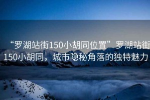 “羅湖站街150小胡同位置”羅湖站街150小胡同，城市隱秘角落的獨特魅力