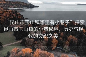 “昆山市玉山鎮哪里有小巷子”探索昆山市玉山鎮的小巷秘境，歷史與現代的交織之美