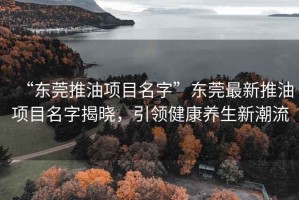 “東莞推油項目名字”東莞最新推油項目名字揭曉，引領(lǐng)健康養生新潮流