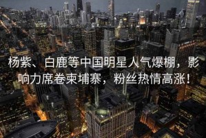 楊紫、白鹿等中國明星人氣爆棚，影響力席卷柬埔寨，粉絲熱情高漲！