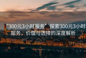 “300元3小時(shí)服務(wù)”探索300元3小時(shí)服務(wù)，價(jià)值與選擇的深度解析