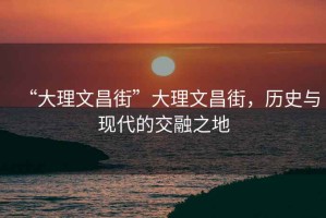 “大理文昌街”大理文昌街，歷史與現代的交融之地