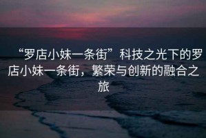 “羅店小妹一條街”科技之光下的羅店小妹一條街，繁榮與創(chuàng  )新的融合之旅
