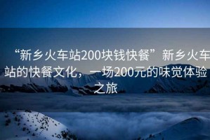 “新鄉火車(chē)站200塊錢(qián)快餐”新鄉火車(chē)站的快餐文化，一場(chǎng)200元的味覺(jué)體驗之旅