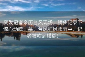 突發(fā)記者親歷臺風(fēng)現場(chǎng)，鏡頭記錄下驚心動(dòng)魄一幕，臺風(fēng)狂風(fēng)驟雨中，記者被吹到模糊！