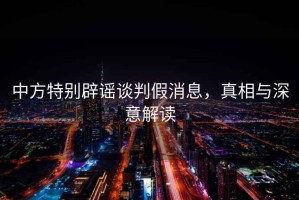 中方特別辟謠談判假消息，真相與深意解讀