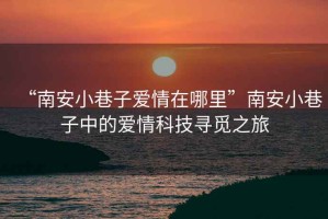 “南安小巷子愛(ài)情在哪里”南安小巷子中的愛(ài)情科技尋覓之旅