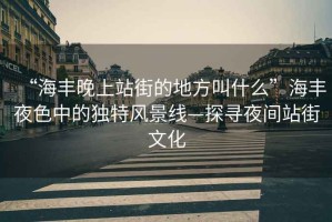 “海豐晚上站街的地方叫什么”海豐夜色中的獨特風(fēng)景線(xiàn)—探尋夜間站街文化