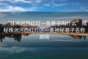 “株洲河西紅燈一條巷子叫什么”揭秘株洲河西紅燈區一條神秘巷子名稱(chēng)揭曉
