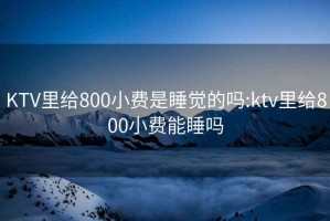 KTV里給800小費是睡覺(jué)的嗎:ktv里給800小費能睡嗎
