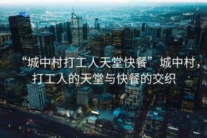 “城中村打工人天堂快餐”城中村，打工人的天堂與快餐的交織