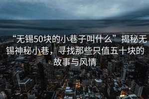 “無(wú)錫50塊的小巷子叫什么”揭秘無(wú)錫神秘小巷，尋找那些只值五十塊的故事與風(fēng)情