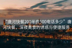 “唐河快餐200半夜500電話(huà)多少”唐河快餐，深夜美食的誘惑與便捷服務(wù)