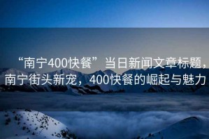 “南寧400快餐”當日新聞文章標題，南寧街頭新寵，400快餐的崛起與魅力