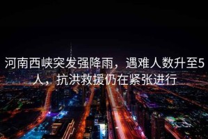 河南西峽突發(fā)強降雨，遇難人數升至5人，抗洪救援仍在緊張進(jìn)行