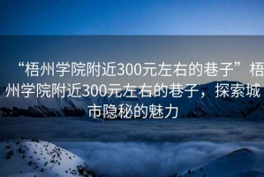 “梧州學(xué)院附近300元左右的巷子”梧州學(xué)院附近300元左右的巷子，探索城市隱秘的魅力