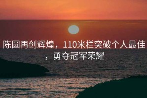 陳圓再創(chuàng  )輝煌，110米欄突破個(gè)人最佳，勇奪冠軍榮耀