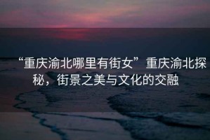 “重慶渝北哪里有街女”重慶渝北探秘，街景之美與文化的交融