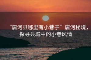 “唐河縣哪里有小巷子”唐河秘境，探尋縣城中的小巷風(fēng)情