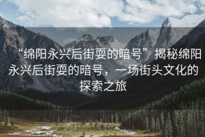 “綿陽(yáng)永興后街耍的暗號”揭秘綿陽(yáng)永興后街耍的暗號，一場(chǎng)街頭文化的探索之旅