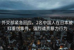 外交部緊急回應，2名中國人在日本被打重傷事件，強烈譴責暴力行為