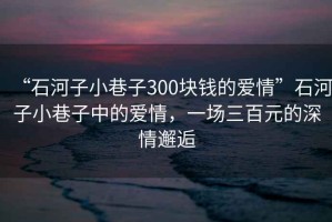 “石河子小巷子300塊錢(qián)的愛(ài)情”石河子小巷子中的愛(ài)情，一場(chǎng)三百元的深情邂逅