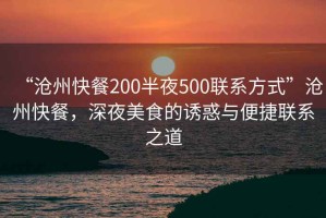 “滄州快餐200半夜500聯(lián)系方式”滄州快餐，深夜美食的誘惑與便捷聯(lián)系之道