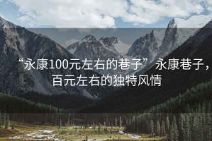 “永康100元左右的巷子”永康巷子，百元左右的獨特風(fēng)情